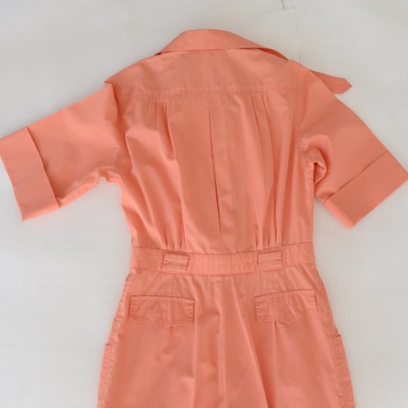 Coral Short Sleeve Jumper Pantsuit 70s Bell Bottoms Leisure Suit - Picture 15 of 16